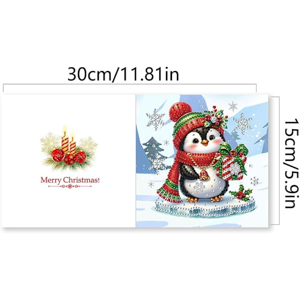 Juldiamantkonst-kortset, 12/8/6/4-pack, DIY handgjorda julkort HK057