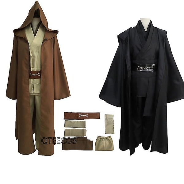 Stjärna och krig Jedi kostym Anakin replika mantel Halloween outfits kläder för kvinnor män plus size 4XL D_y_o svart mantel endast 2XL SQBB