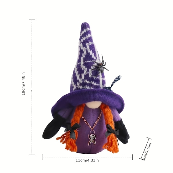 Halloween dekoration ansiktslös dvärg docka prydnad docka spindel fladdermus arrangemang prydnad Male