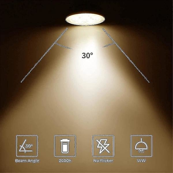 Pakke med 8 halogenpærer Gu5.3 Mr16 35w 12v Dimbar - varm hvit 2800k, 400 lumen, lås Jz [DB]