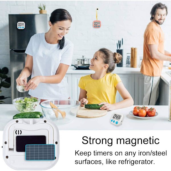 2-pakks Klasserom Timere for Barn - Stor Magnetisk Digital Timer - Blå Blue White 1