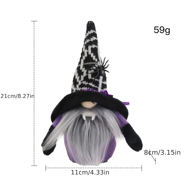 Halloween dekoration ansiktslös dvärg docka prydnad docka spindel fladdermus arrangemang prydnad Male