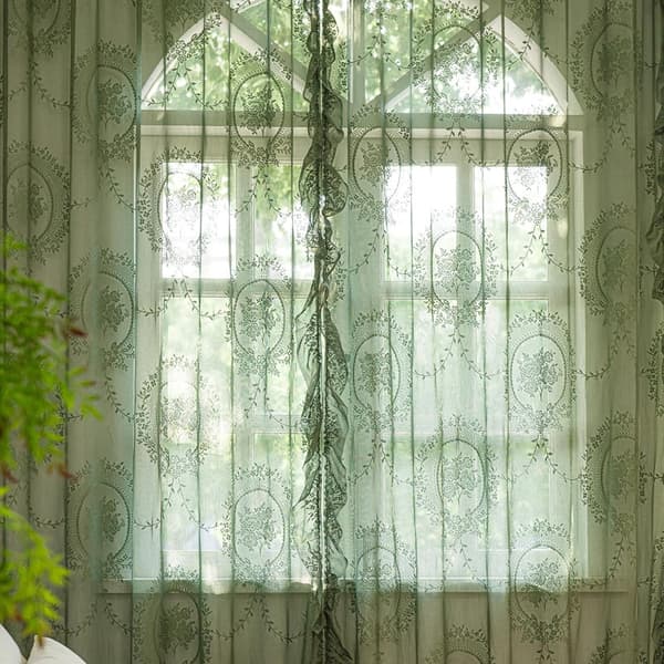 Beige Lace Curtains 2 pcs White White 140*160cm