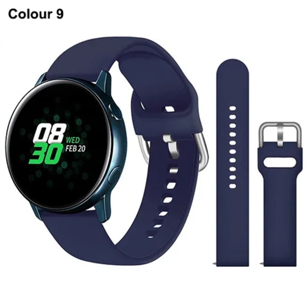 20 mm 22 mm silikonband för Samsung Galaxy Watch Active 2 Watch 3 4 5 6 45 mm 42 mm 47 mm Gear S3 Armbandsrem för Amazfit bip Color 9 for galaxy 45mm