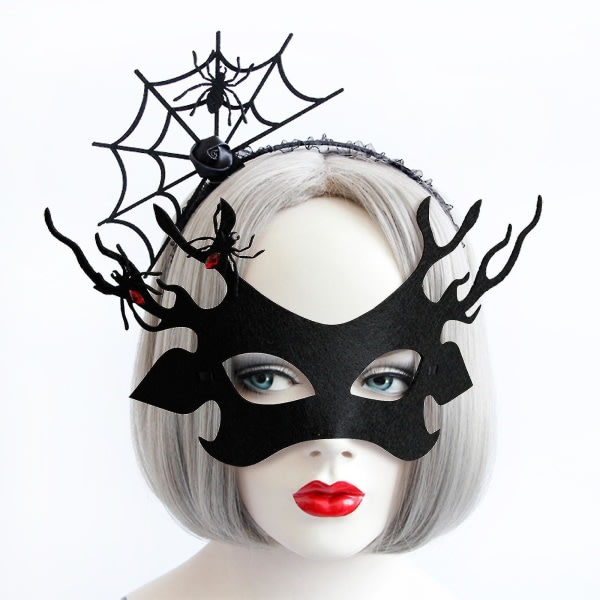 Party Spider Mask Spider Pannband Hårbågar Tillbehör för Halloween Party Kostym SQBB
