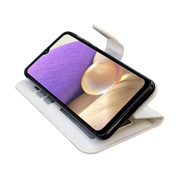 Samsung Galaxy A32 5G - Läderfodral / Skydd Vit_max Vit