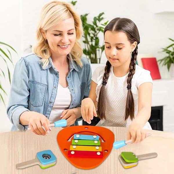 Musikinstrument i trä för barn | Sensorisk leksaksset för förskolan