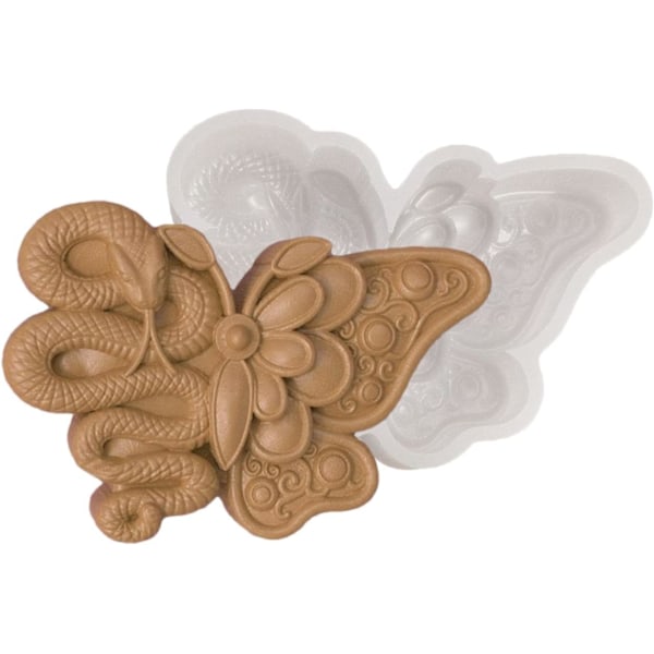 Perhosen muotoinen silikonimuotti - Lievity Butterfly Shape Candle Making Molds - Muotit saippuan, auton avaimenperän, kynttilän, koristeen, veistoksen tekemiseen fjäril orm