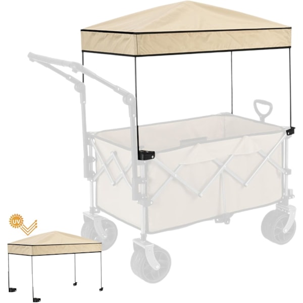 35,4x19,8x17,7 tum Regn- och solskydd Vagnsskydd med stödpinnar Khaki Elastiskt slitstarkt Vagnsskydd för camping Utomhusliv