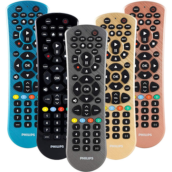 6-enhets universell TV-fjärrkontroll i borstad grafit, SRP6229G/27