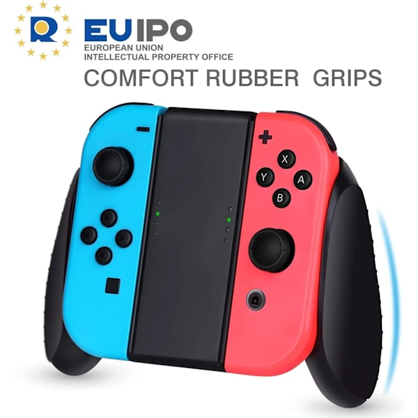 Grepp kompatibel med Nintendo Switch/Switch OLED Joy-Con, 3-pack, slitstarkt Game Switch Controller Handle Case Kit svart