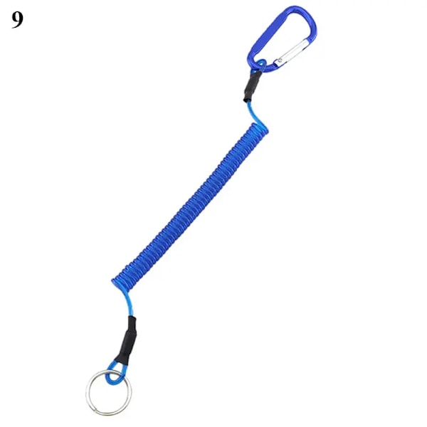 Ny Spiral Stretch Keychain Elastisk Spring Rep Key Ring Metal Carabiner För Utomhus Anti-Förlorade Telefon Spring Key Cord Lås Krok 9 1.2m