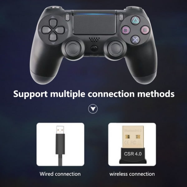 CQBB Trådlös spelkontrollkontroll Bluetooth Dual Head Snowflake Handtag Joystick Gamepad kompatibel med Game Console 4-svart