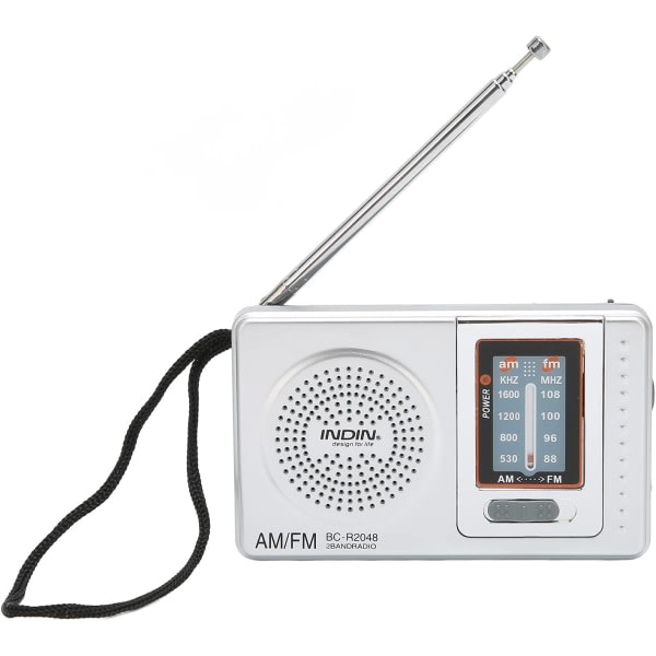 CQBB Miniradio, AA batteridriven fickradio med lång antenn AM FM fickradio med högtalare