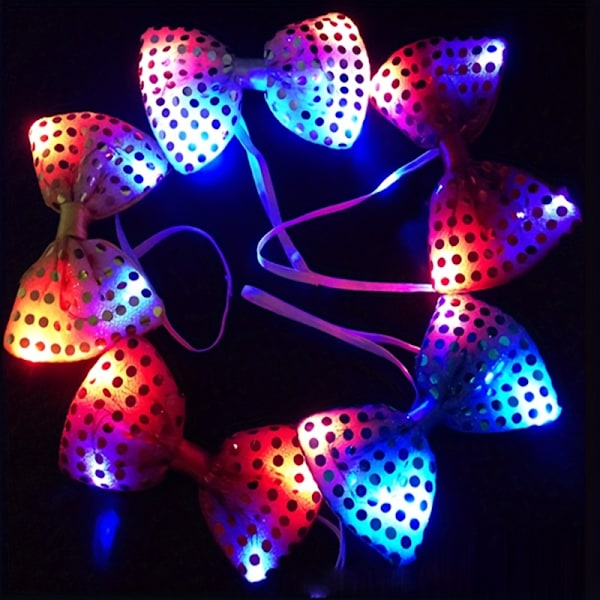2 stk LED-paljettfluer, ny dekorasjon for dansefester, rekvisita for festfluer for menn Yellow 2pcs
