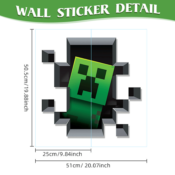 Creeper väggdekal, Minecraft springer iväg