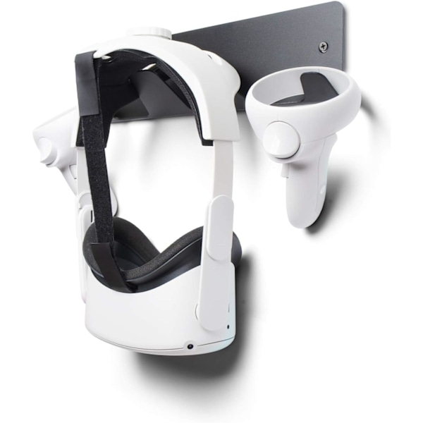 Väggfäste i aluminiumlegering för VR-headset och -kontroll för Quest 2 Pro/Quest 3 (Svart) Black