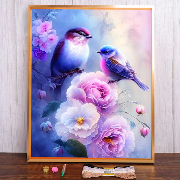 Lintupuu Kukat Painettu Kangas 11Ct Ristinompelu DIY-Kirjontasetit Neulonta Maalaus Harrastus Neulonta Koti Sisustus Kuka Neulat HMA105995 30x40cm