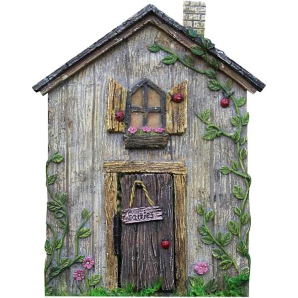 Miniature Elf Havegårdsdør - Udendørs Elf Hus til Træer, Havefigurer & Havepynt (Én Størrelse, C) c One size