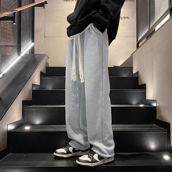 Kashmir Bukser Herre Trendy Mærke Bomuldsbukser Løs Plus Størrelse Fortykket Fleece Bukser Herre Efterår Og Vinter Lige Spor Træningsbukser Trendy Sort XXL