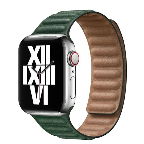 Lærreim for Apple Watch Band 45mm 41mm 44mm 40mm Original Magnetic Loop Link Armbånd iWatch Ultar2 49mm 9 8 7 6 SE 3 42mm Turkis grønn