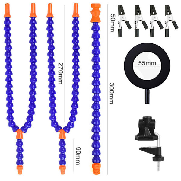 3x förstoringslampa svetsstation flexibel arm svetsverktyg, USB, justerbara 4 klor (SN5SB-USB(467g) blå 5 klor)