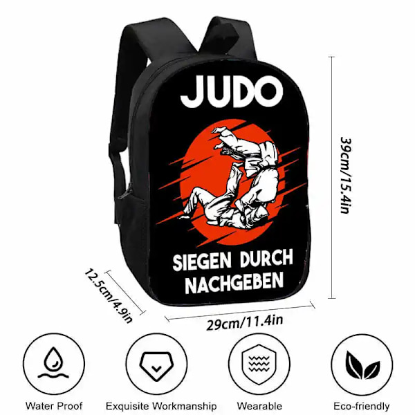 Taekwondo Skriv Ut Skola Ryggsäck För Barn, Judo Design Skola Väskor För Pojke Flickor Karates Skriv Ut Design Mode Barn Ryggsäck Color009 15 inches