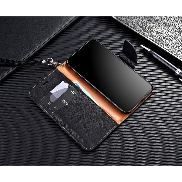SQBB iPhone 8 flip mobilskal i läder AMG