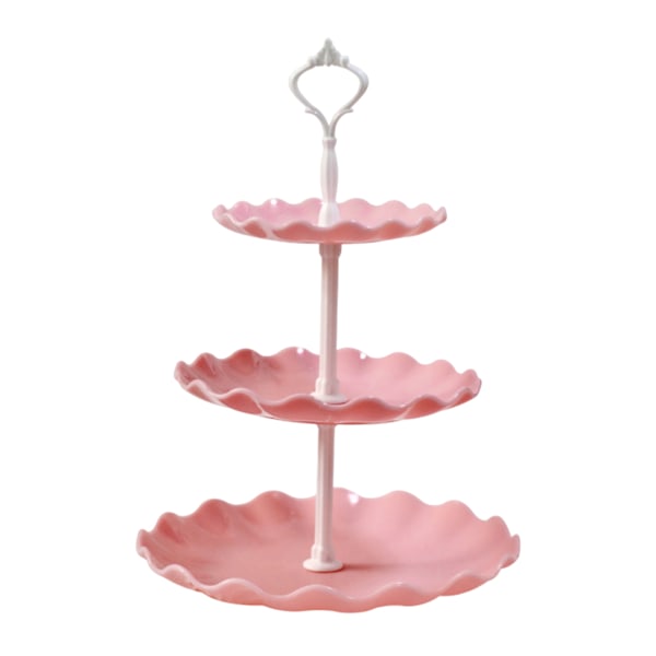 1 st Tårtställ Vit Plast Dessertbord Ställ Set 4 st 3 Vånings Cupcake Displayställ Kakbricka Rack Serveringsbricka Tårtdisplaytorn för Style 3