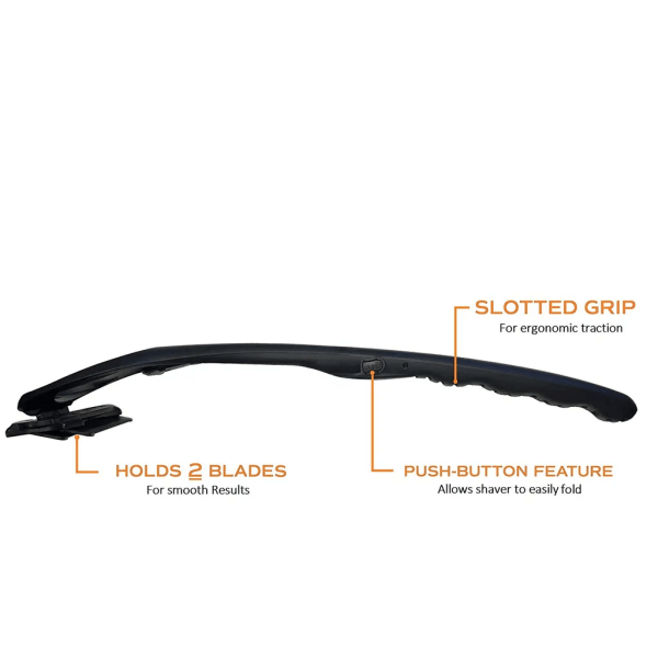 baKblade 2.0 PLUS - Ryggtrimmer för män (DIY), ergonomiskt handtag, våt eller torr rakning (blad ingår) | BAKBLAD