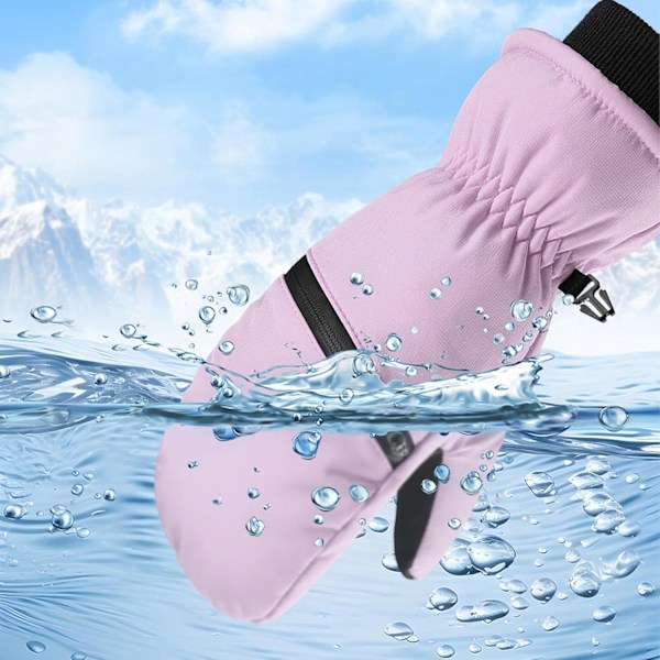 Varm Vattentäta Vinter Skidhandskar | Anti-Halk Snowboardhandskar för Män - Perfekt för Vintersport Pink D