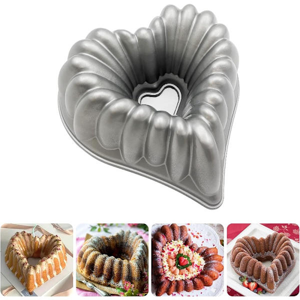 1. Charlotte Form Aluminium Køkken Tilbehør Dekoration Rund Jul Bryllup Familie 3D Charlotte Kageform Bageværktøj 24,69 cm X 9,98 cm
