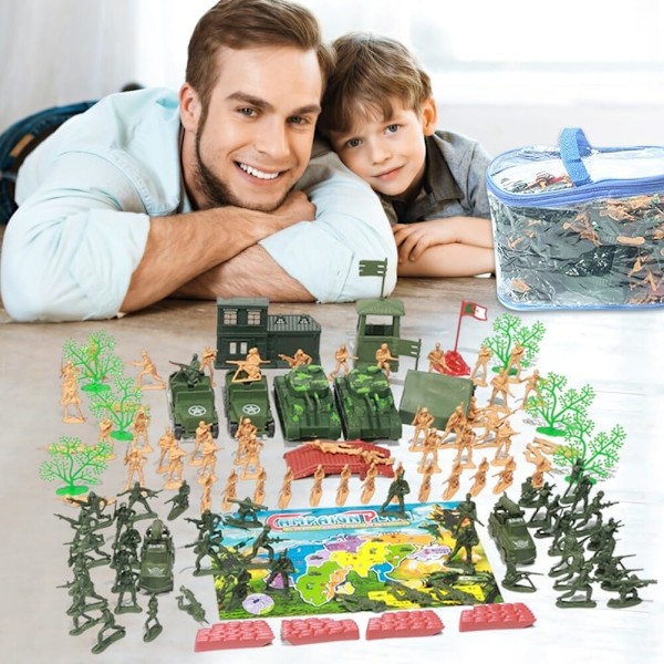 122 stk mini soldatfigurer armé actionfigurer sett militære spillmønster sett militære soldater spill sett barn armé soldater spill sett 3+ 122 Bitar