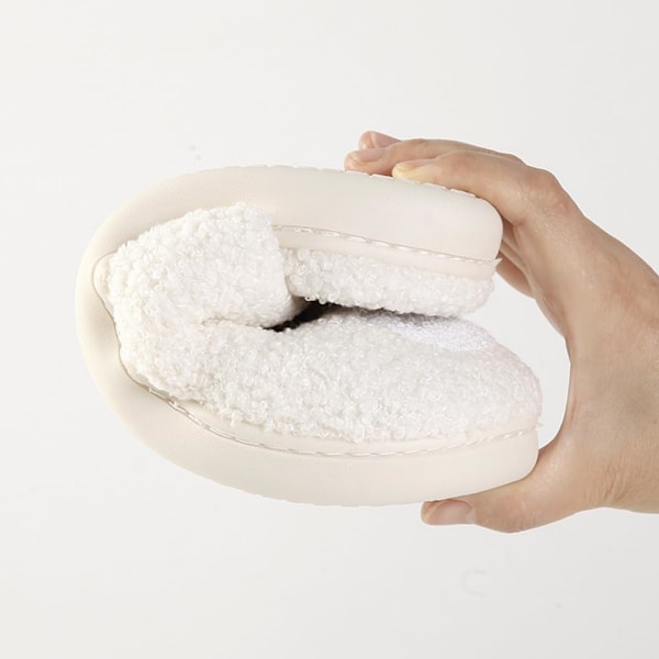 Jule-Topplapper for Menn og Kvinner, Varme Elg-Plysj Sove-Topplapper White Snowman J 41/42 EU