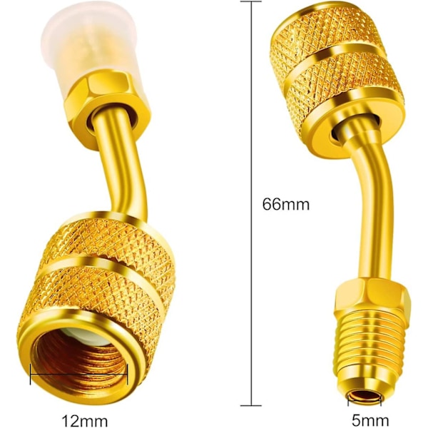 R410a Laddningsvakuumportadapter Messingkonverter (4-pakke)