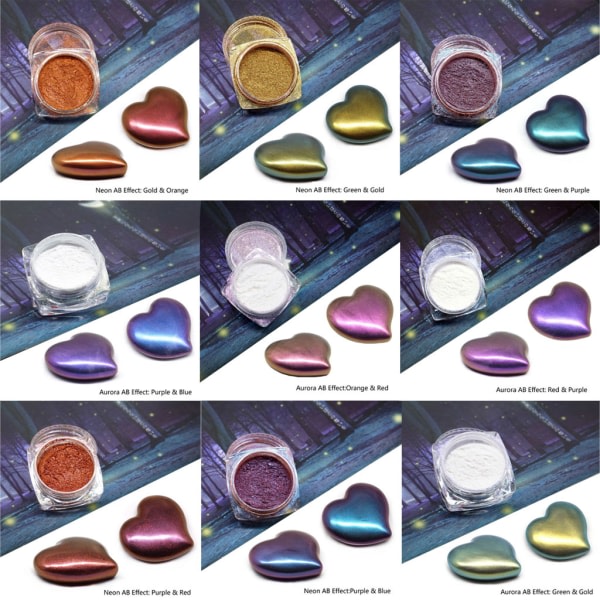 Glimmerpulver-9 färgpigmenttillförselpärlor för smink/läppglansfärgning/tvåltillverkning/epoxifärgämne/färgämne Gör det själv hantverk