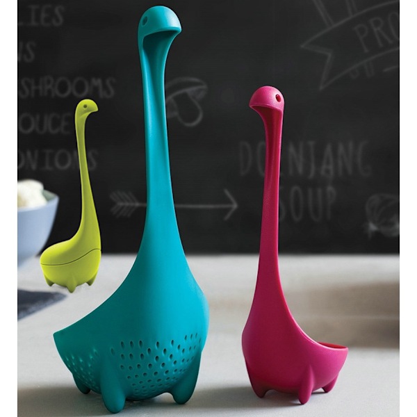 Alle tre Nessie i et, nylon, silkesked, suppeøse, teinfuser, blå, lilla, grøn (3 stk)