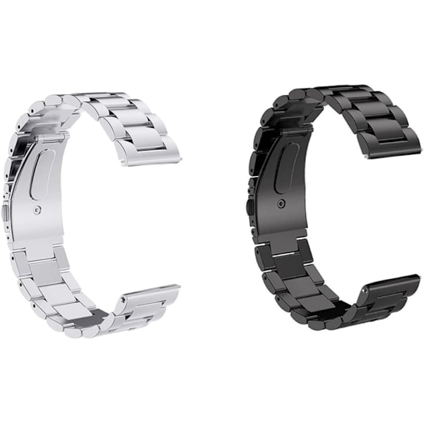 Smart Watch Rem 22mm Rustfrit Stål Armbånd Rem Kompatibel med Apple Huawei Sort Forbrugerelektronik