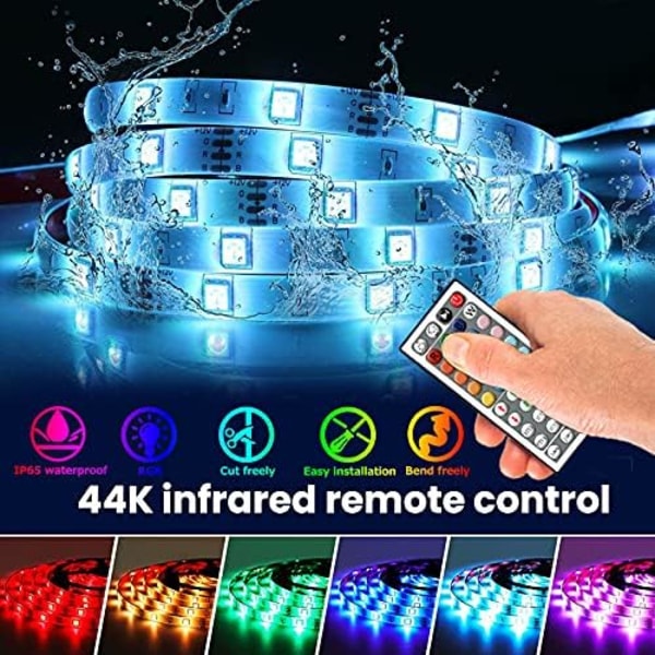 SMD5050 RGB LED Strip - 12V Vandtæt Farveskiftende Strip med Strømforsyning RGB LED Strip Set（IR Only）