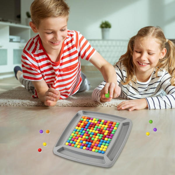 Rainbow Ball Duel Brädspel - Klassiskt Strategispel för Barn (175 Pärlor) Gray 175 beads