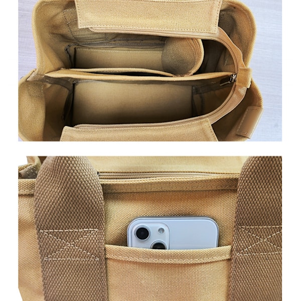 Kvinder Canvas Tote Håndtasker Casual Skuldertaske Arbejdstaske Crossbod