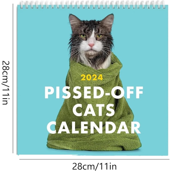 Arg Cat Kalender 2024, Rolig Månadskalender för Kattälskare (3 st) 3 pcs