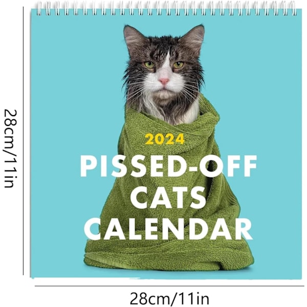 Pissed Off Kattekalender 2024, Kreativ Vægkategori til Katteelskende (2 stk) 2 pcs