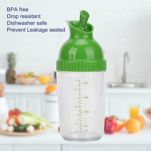 Salaattikastikepullo, 200 ml / 7,03 oz Salaattikastikepullo Kastikepullo Maustesekoitin Maustepullo kaatonokalla_max Green