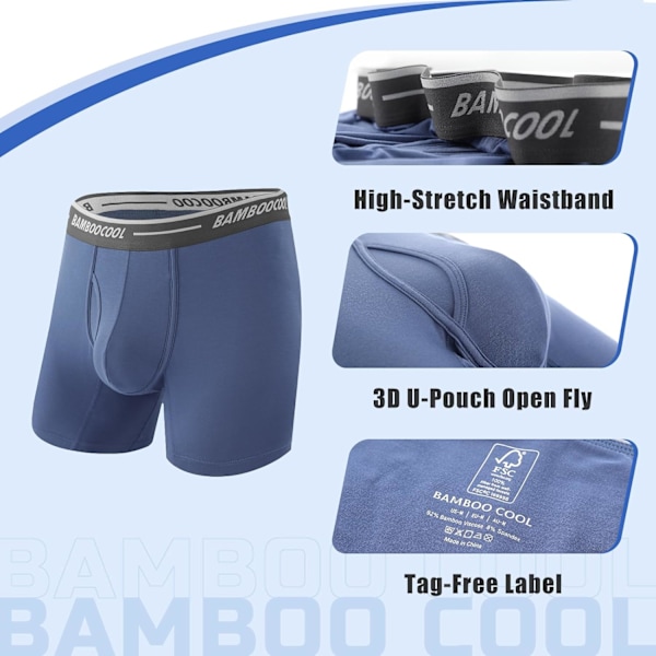 Mjukat ja hengittävät miesten bokserit (4 tai 7-pack) musta sininen harmaa sininen2 XXL black Blue Gray Blue2 XXL