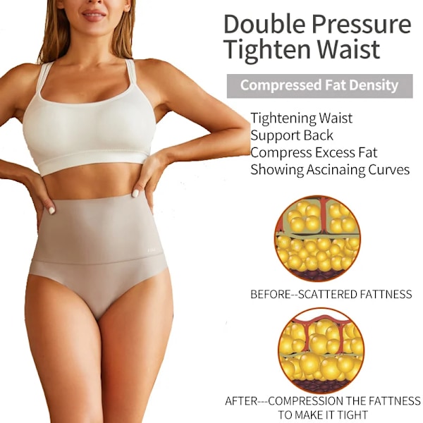 Sömlösa högmidja underkläder Damtrosor Magkontrollbyxor Sexig Stor storlek Andas Slimming Butt Lifter Underkläder S-X Skin L