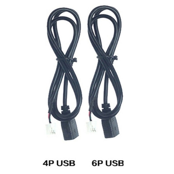 Bilelektronik 4Pin+6Pin-kontakt USB -port Panelförlängningskabel Adapteruttag