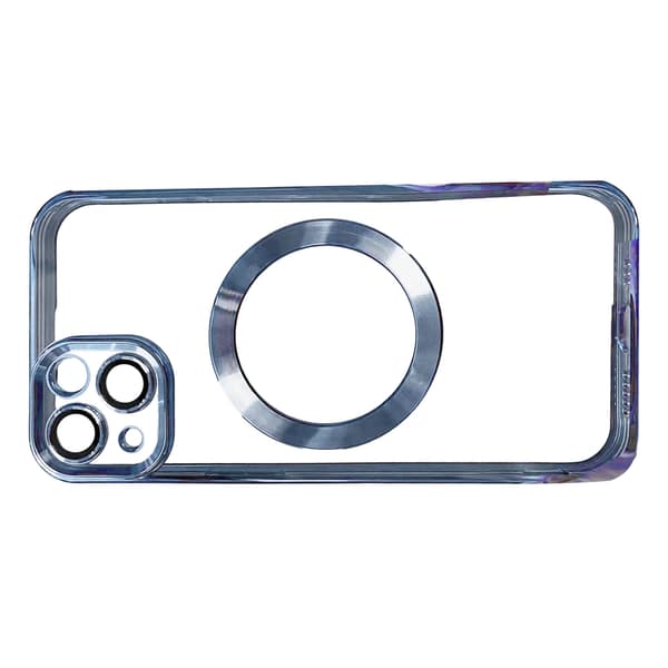 Trendigt elektropläterat magnetiskt sugfodral för iPhone Far Peak Blue för iPhone13mini_max