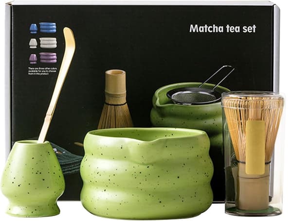 Matcha-set – 4 delar matcha startkit – matcha-visp – Matcha-set i trä – grön – Hög kvalitet
