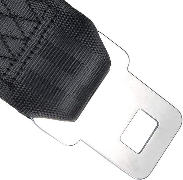 Universell setebelteforlenger, justerbar 80 cm polyesterstropp med stålspenne, for biler og fly, svart